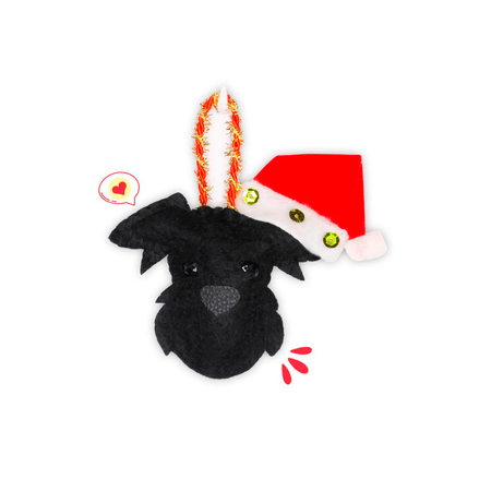 Colgante Navidad Dog Lover Khurmi Schnauzer Negro Hecho a Mano