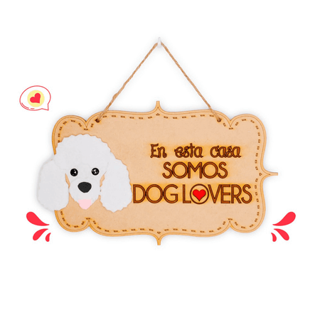 Colgante Trupán Dog Lover Khurmi Poodle Blanco Hecho a Mano