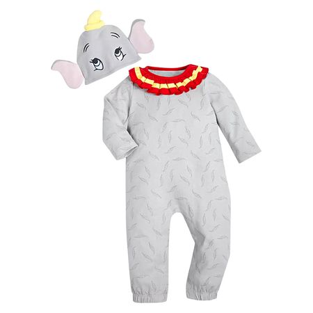 Disfraz Enterizo Disney Store Dumbo Bebé Talla 12-18 meses Color Gris