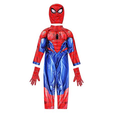 Disfraz Disney Store Spiderman con luces Talla 7/8 US Color Rojo