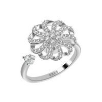 Anillo Corona Redimensionable y Giratorio Plata