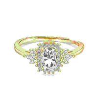 Anillo de Compromiso Redimensionable de Plata  Mod 360 Dorado Talla 5