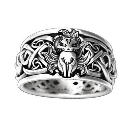 Anillo Para Hombre Modelo Zorro 9 Colas Talla 11