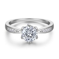 Anillo de Compromiso de Plata bañado en Rodio Mod 363 Talla 9