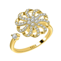 Anillo Corona Redimensionable y Giratorio Dorado