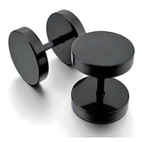 Aretes Piercing de Moda Unisex Punk Rock Negro