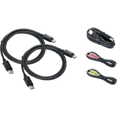 Set de Cable Iogear Dual View Kvm Displayport Audio y Usb Cumple con Taa