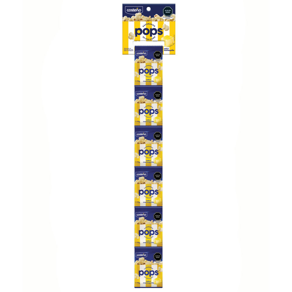 Sazonador Sabor a Mantequilla COSTEÑO Pops Tira 12un