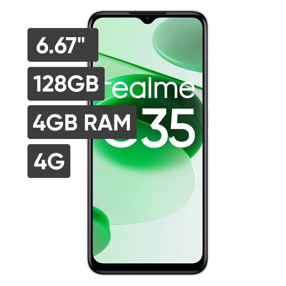 Smartphone REALME C35 4GB 128GB TRIPLE 50MP+2MP+VGA Glowing Green