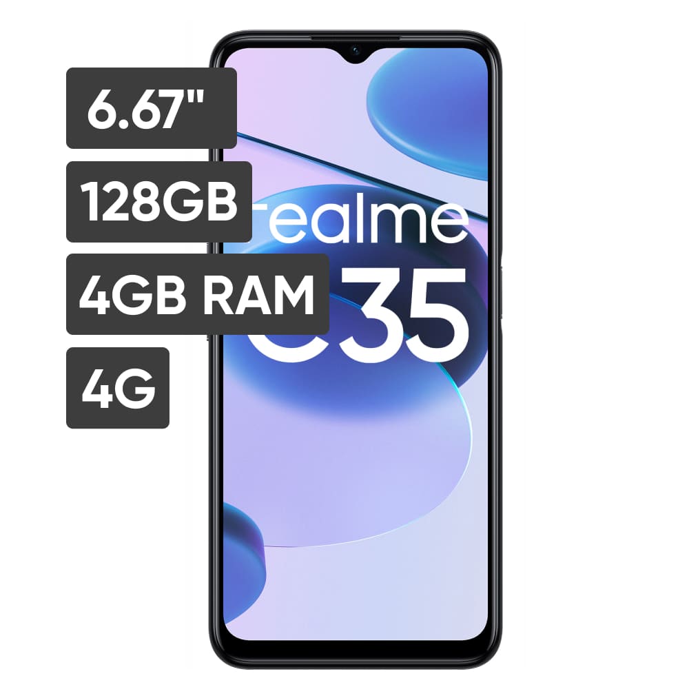 Smartphone REALME C35 4GB 128GB TRIPLE 50MP+2MP+VGA Glowing Black