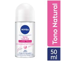 Desodorante para Mujer en Roll On NIVEA Tono Natural Classic Touch Frasco 50ml