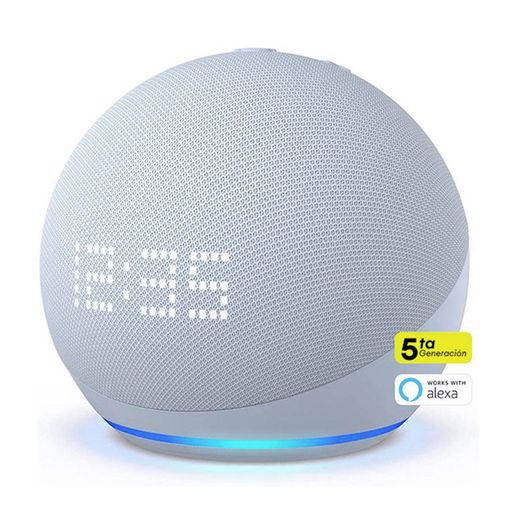  Echo Dot (4ta Generación), Parlante inteligente con reloj y  Alexa