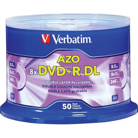 Pack de 50 Discos Grabables Verbatim Dvd+R Double Layer de 8.5Gb y 8X de Velocidad en Estuche