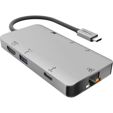 Adaptador de Concentrador Multimedia Usb Type C de 8 Puertos Ezquest con Power Delivery 3.0