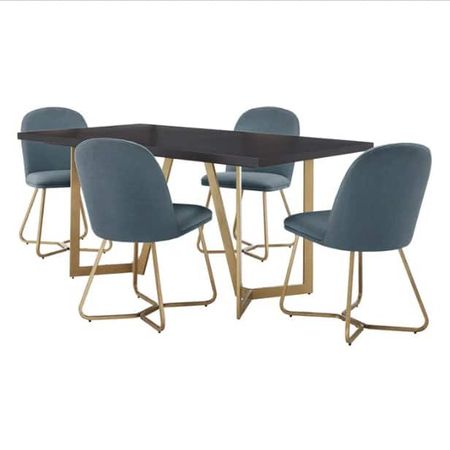 Comedor 4 Sillas Monroe Azul Cadete Hys