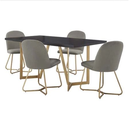 Comedor 4 Sillas Monroe Gris Oscuro Hys