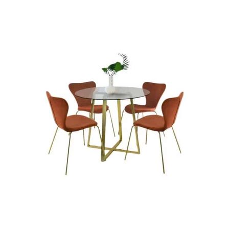 Comedor 4 Sillas Lara Naranja Hys