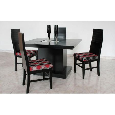 Comedor 4 Sillas Pigeon Negro Hys