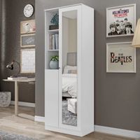 Ropero multiusos 2 puertas + espejo Crystal color Blanco TU MESITA
