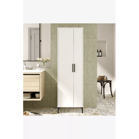 Ropero para Baño/Lavanderia 2 puertas Granada color Blanco TU MESITA