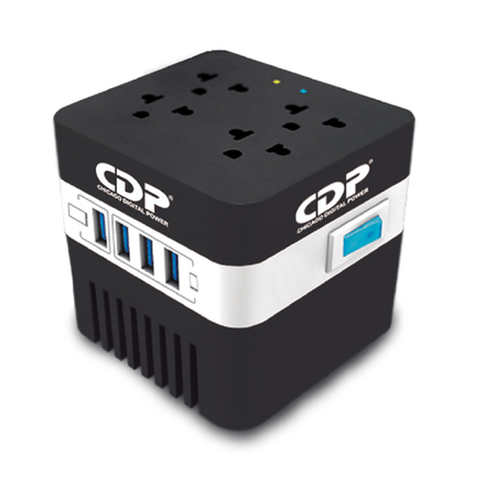 Estabilizador Corriente CPU 4 Tomas CDP RU-AVR604 600VA USB