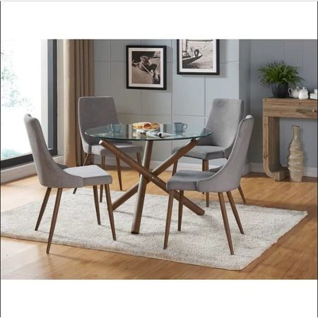 Comedor 4 Sillas Kitiz Pastel Gris Hys