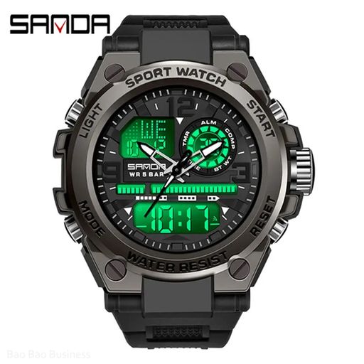 Reloj Hombre Sport Analogo-Digital Acero Inoxidable Cristal