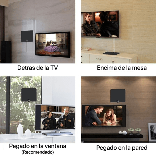 GENERICO Antena Tv Digital Hd Abierta Interior Amplificador