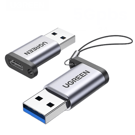 Adaptador Tipo C Hembra A Usb 3.0 3.1 Macho 5 Gbps Ugreen