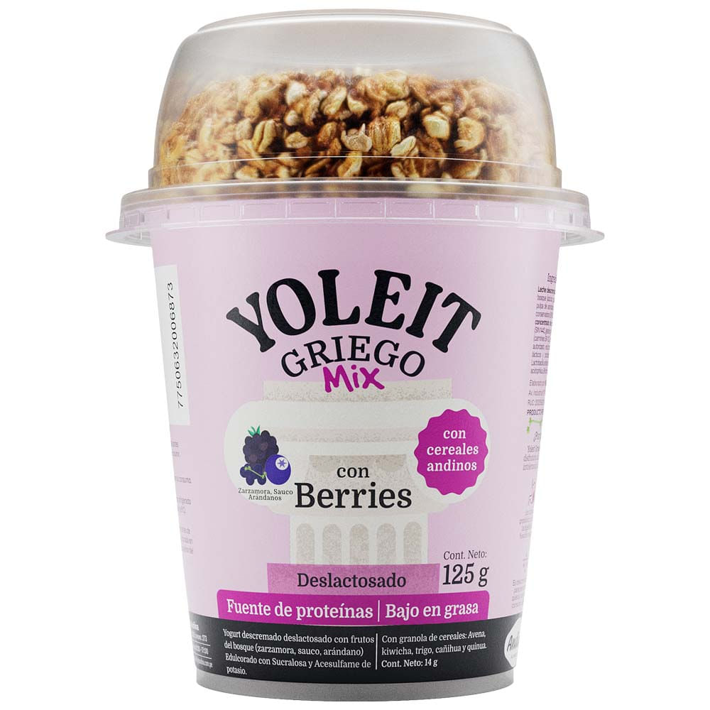 Yogurt Griego YOLEIT Mix Berries con Grano Vaso 125g