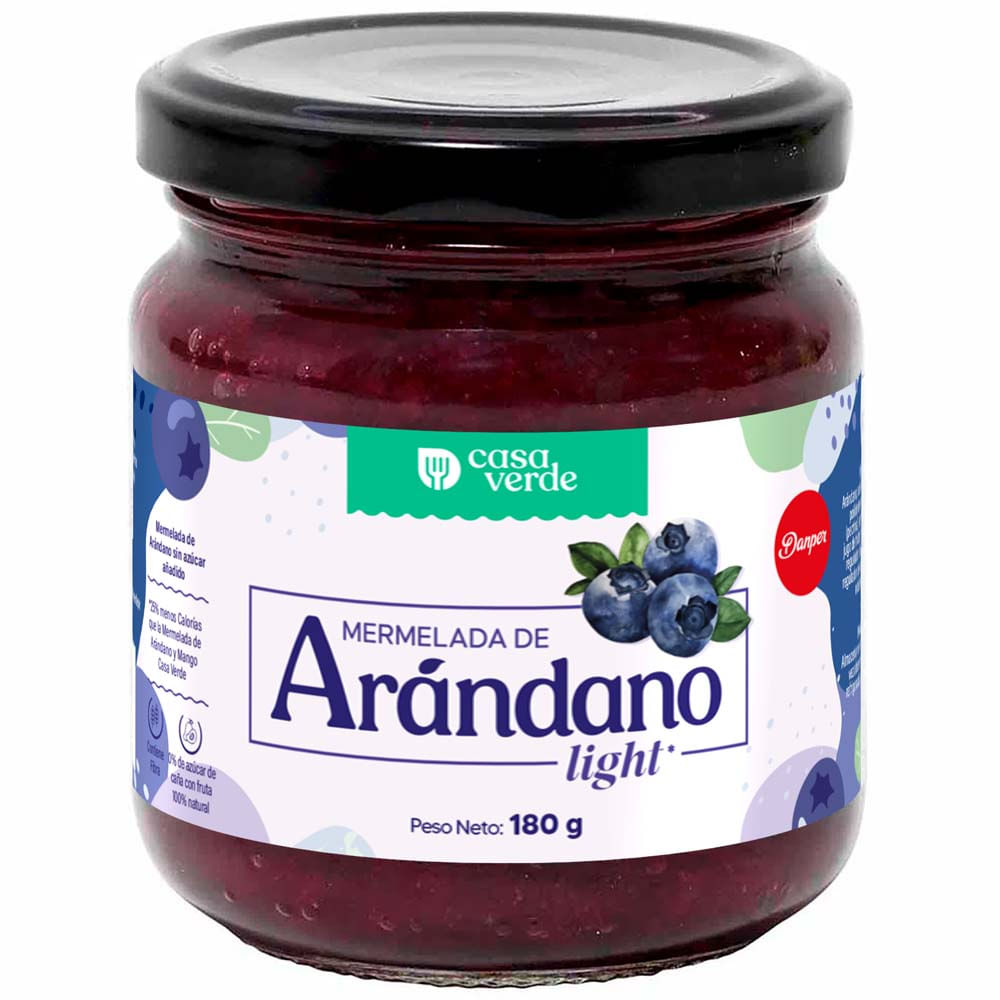 Mermelada Light de Arándanos CASA VERDE Frasco 180g