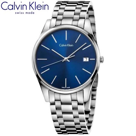 Reloj Calvin Klein Time K4N2114N Suizo Cristal de Zafiro Acero Inoxidable Plateado Azul