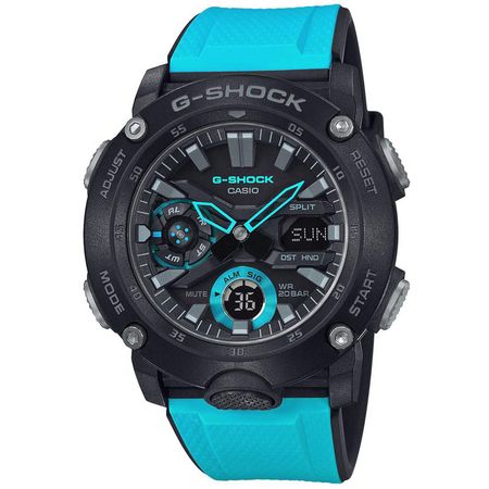 Reloj Casio G-Shock Carbon Core GA2000-1A2 para Hombre Digital Analógico Luz LED Negro Celeste