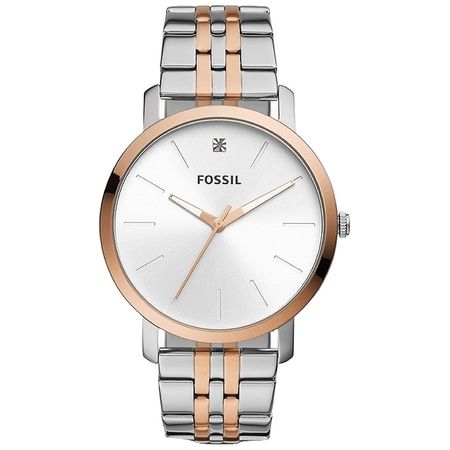 Reloj Fossil Lux Luther BQ2417 Para Hombre Acero Inoxidable Plateado Oro Rosado