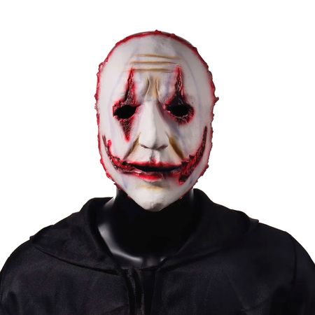 Máscara Payaso de Terror Cara Cortada Látex Halloween