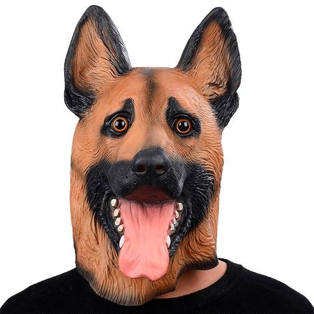 Máscara Cabeza de Perro Pastor Alemán Látex Halloween