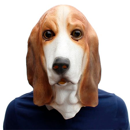 Máscara Cabeza de Perro Sabueso Beagle Látex Halloween