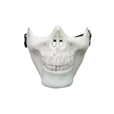 Mascara de Haloween Calavera Media Cara Blanco