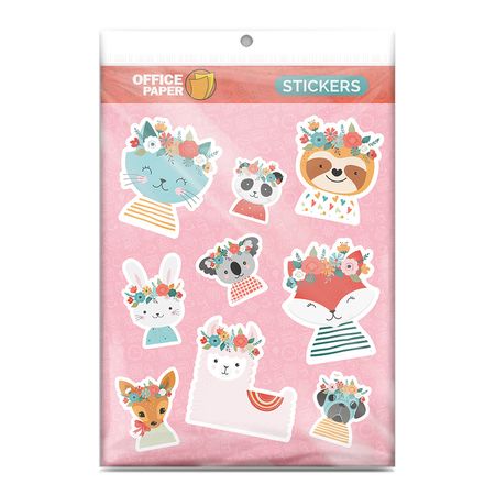 Stickers Diseño Animalitos x 18 Unidades