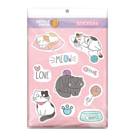 Stickers Diseño Gatitos x 19 Unidades