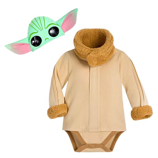 Disfraz de bebé Yoda para niños Mandalorian Cosplay Halloween con sombrero