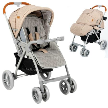 Coche Cuna Para Bebe Mango Reversible Barza Beige