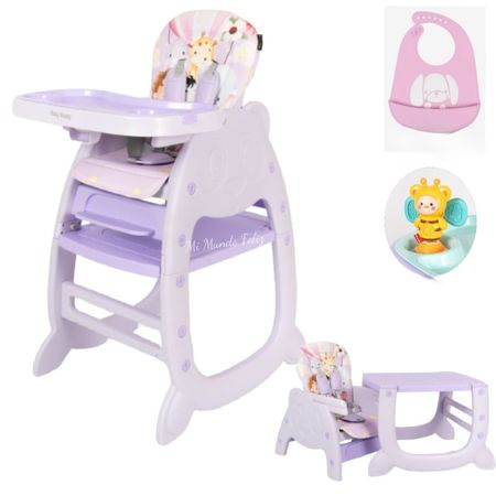 Silla de Comer Para Bebe Rainbon Con Juguete Lila