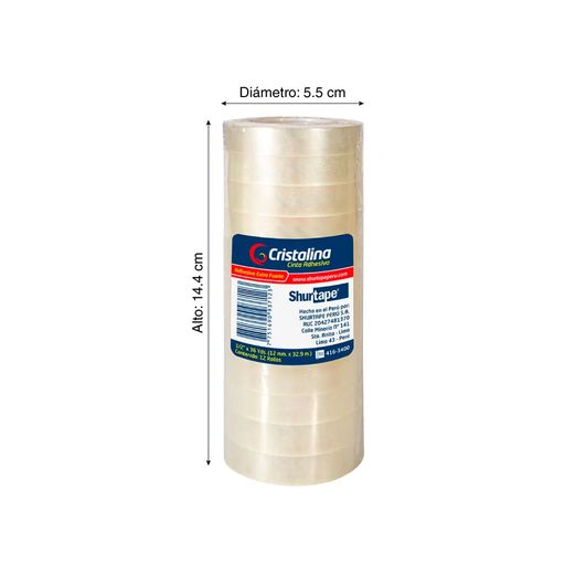 Cinta Adhesiva SHURTAPE 1/2'' X 36 yd Cristal