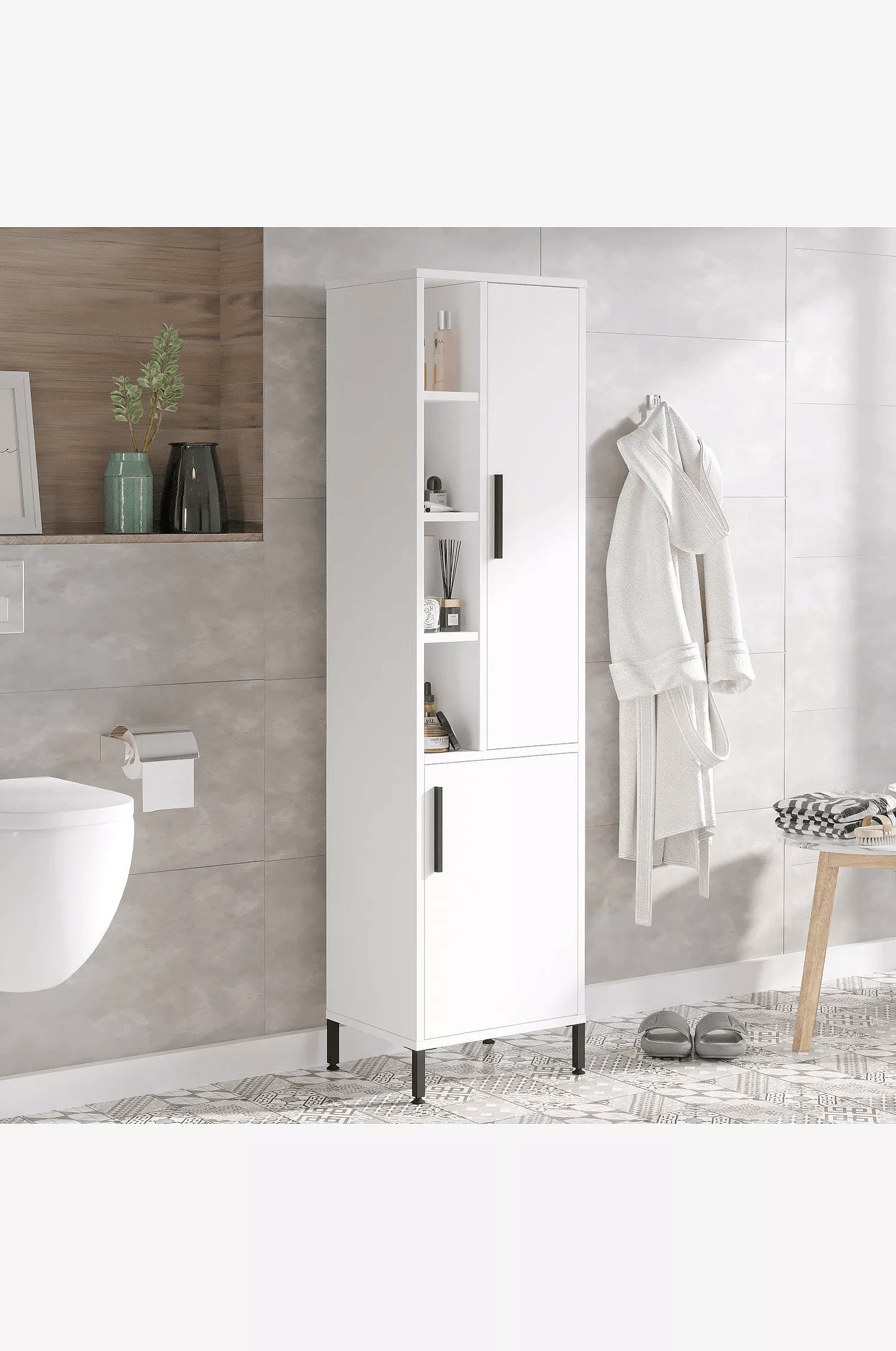Mueble para baño 2 puertas funcional Ferran color Blanco TU MESITA