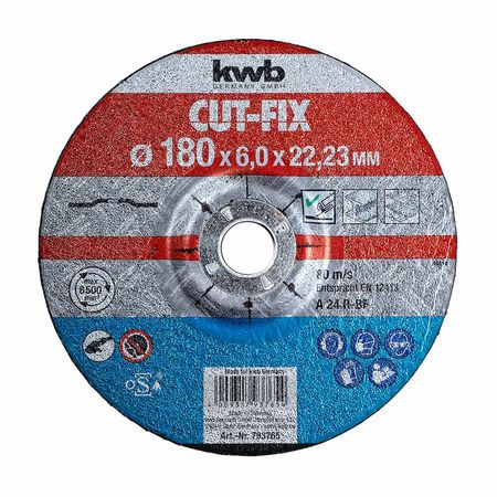 Disco de desbaste Cutfix metal 180x6mm Kwb