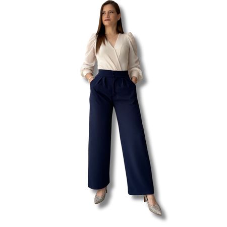 Pantalon para Mujer Baggy azul L