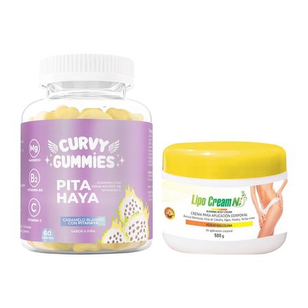Suplemento Pita haya Gomitas + Crema Quemador Tapa Amarilla Lipo Cream Ni