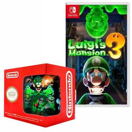Luigi’s mansion 3 Nintendo Switch +Taza