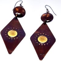 Aretes de Lámina de Cobre Esmaltado Marialu Creaciones 5